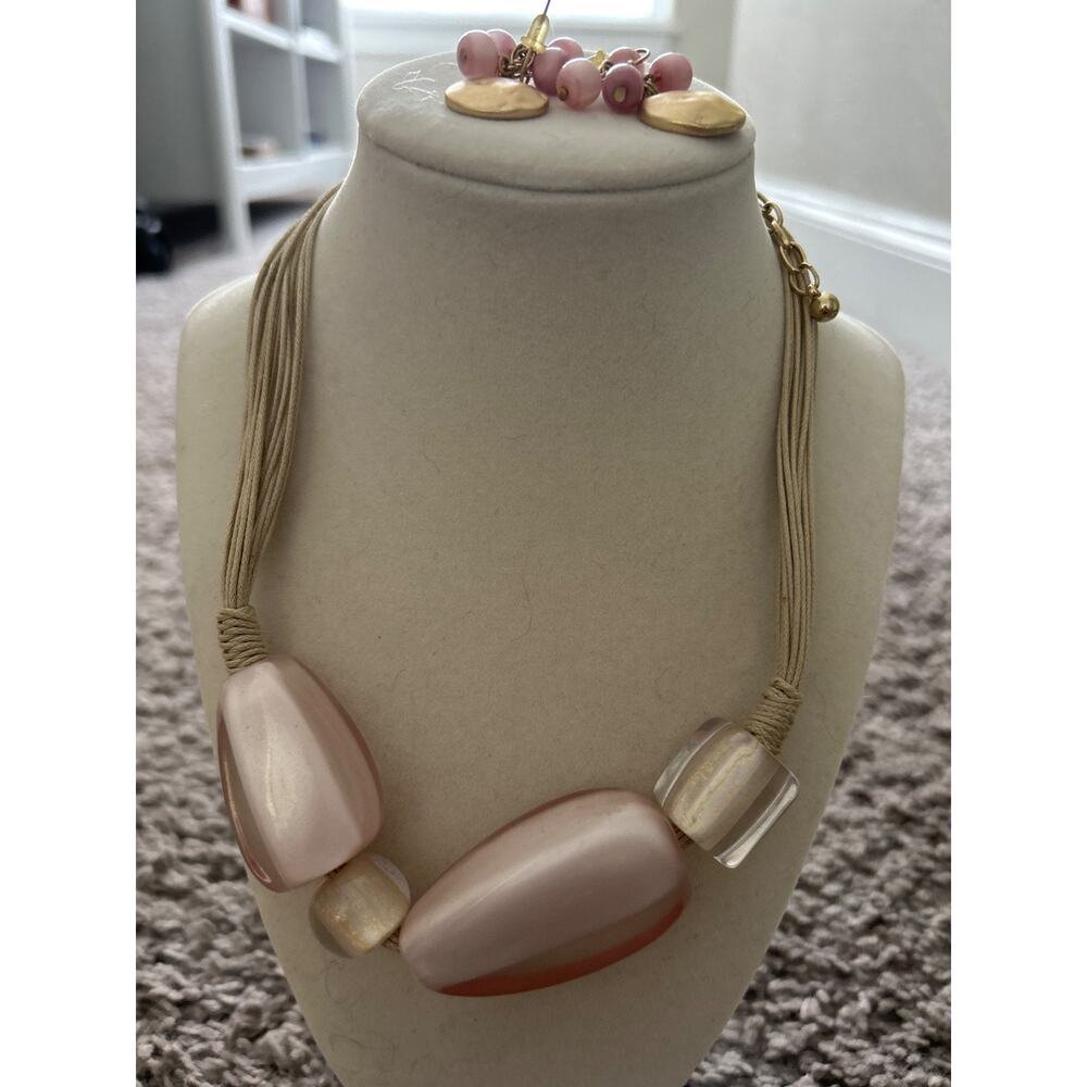 Chicos Necklace and Earrings with Large Acrllic Beads